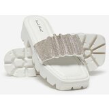 Resti White women's slippers with cubic zirconia Emkoy - Footwear | Shoptok.si