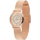 Guess Analogna ura rožnato zlata / bela | Shoptok.si