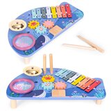 ECO TOYS Stol za glazbene instrumente sa ksilofonom, činelama, tamburinom, morska tema Cijene