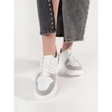 GOODIN White leather sneakers on a platform | shoptok.hr