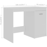  Radni stol bijeli 140 x 50 x 76 cm od konstruiranog drva | shoptok.hr