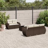  6-dijelni set vrtnih sofa od poliratana s jastucima smeđi | shoptok.hr