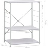 Ormarić za mikrovalnu pećnicu bijeli 60 x 39,6 x 79,5 cm drveni | shoptok.hr