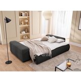Ropez Temno siva raztegljiva/s prostorom za shranjevanje sedežna garnitura iz rebrastega žameta 260 cm Justin – | Shoptok.si