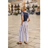 Marisse White Striped Viscose Trousers | shoptok.hr