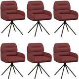 vidaXL Vrtilne jedilne stole 6 pcs Umetno usnje Vinorodna rdeča, (5000296927) | Shoptok.si