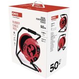  Zunanji kolutni podaljšek 50 m / 4 vtičnice / črni / guma / 230 V / 2,5 mm2 | Shoptok.si