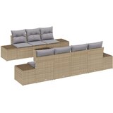 8 Dijelni Vrtni Sofe Set s Jastucima Bež Poli Ratan | shoptok.hr