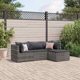 Maison Chic Seti vrtnega pohištva - Vrtna garnitura - Vrtni pohištvo set 4-delna z blazinami siv poli ratan, (21815537) | Shoptok.si