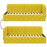  Kutni okvir kreveta s uzglavljem Žuta 100 x 200 cm Baršun | shoptok.hr