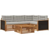  Set vanjskih sofa 5 pcs Prirodna i svjetlosiva 79 x 79 x 37 cm | Eponuda.com