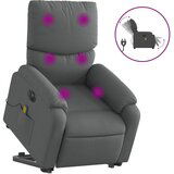 Maison Chic Električni masažni naslanjač - Relax naslanjač s funkcijo vstajanja temno siv, (22062344) | Shoptok.si