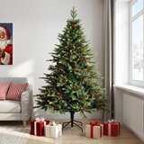  Umjetno božićno drvce s nogom 210 cm PVC i metal Zelena | shoptok.hr