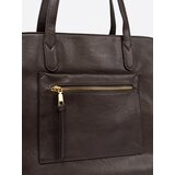 Shelvt Dark brown handbag with gold elements | shoptok.hr