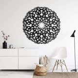Wallxpert metalni zidni ukras 5094, okrugla mandala od isprepletanih petlji, 71 x 71 cm, crni | Eponuda.com