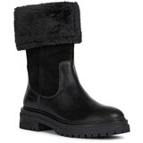 Geox Kožne čizme D IRIDEA M za žene, boja: crna, ravni potplat, s polutoplom podstavom, D04HRM 02246 C9999 | shoptok.hr