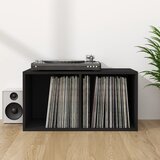 Furnova Škatla za shranjevanje plošč črna 71x34x36 cm konstruiran les, (21956161) | Shoptok.si