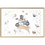  Plakat - Bear in a Race Car 90x60 Zlatni okvir s margom | shoptok.hr