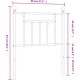  Metalno zamjensko uzglavlje crno 75 cm | shoptok.hr