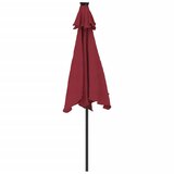  Vrtni suncobran s čeličnom šipkom LED bordo 225 x 225 x 212 cm | Eponuda.ba