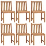 Maison Chic Vrtni stoli - Stol za vrt 6 kosov z blazinami trdna tikovina JS1763, (21876989) | Shoptok.si