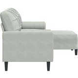  Trosjed s tabureom svjetlosivi 180 cm baršunasti | shoptok.hr