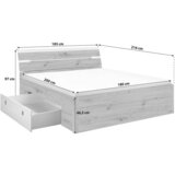 MID.YOU postelja s predalom 180 cm x 200 cm , antracit, bela | Shoptok.si