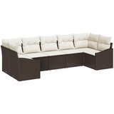  Sjedeća garnitura za vrt 7 kom. Smeđa i krem poliratan 165 x 62 x 69 cm | shoptok.hr