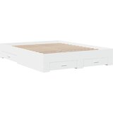 vidaXL Posteljni okvir s predali bel 150x200 cm inženirski les, (21128632) Cene