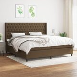 The Living Store Box spring postelja z vzmetnico temno rjav 200x200 cm blago - Box Spring Postelja, (21518023) Cene