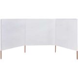  Vjetrobran s 3 panela od tkanine 400 x 80 cm pješčano bijeli | shoptok.hr