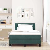 Box Spring krevet s madracem &amp LED Tamnozeleni 120x190 cm Baršun | shoptok.hr