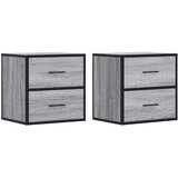 Zidni noćni ormarići 2 kom Sivi Sonoma 40x31x39,5 cm Siva | Shoptok.si