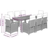  9-dijelni vrtni blagovaonski set s jastucima crni od poliratana | shoptok.hr