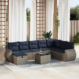  9-dijelni set vrtnih sofa od poliratana s jastucima sivi | shoptok.hr