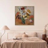  Slika - Vincent Van Gogh – Stilllife with Japanese vase roses and anemones 80x80 U prirodnom drvenom okviru | shoptok.hr
