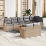 vidaXL 9-dijelni vrtni set s jastučićima Bež poly rattan akacija Cijene