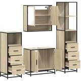 vidaXL 4-dijelni set kupaonskog namještaja boja hrasta sonome drveni | shoptok.hr