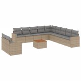 Maison Chic Seti vrtnega pohištva - Vrtna garnitura - Vrtni pohištvo set 12-delna z blazinami bež poli ratan, (21819042) | Shoptok.si