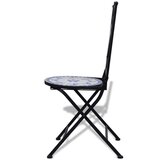 Bistro 3-dijelni bistro set s keramičkim pločicama plavo-bijeli | shoptok.hr