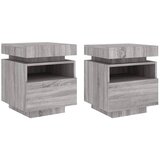  The Living Store Nočna omarica z LED lučkami 2 kosa siva sonoma 40x39x48,5 cm - Nočna Omarica, (21448610) | Shoptok.si