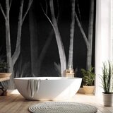  Foto tapeta - Noise of the forest at night - minimalist landscape of white trees on a black background 250x175 | shoptok.hr