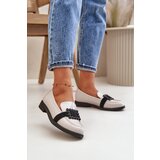 VINCEZA Lacquered Women's Moccasins With Decoration Light Gray 58389 | Shoptok.si