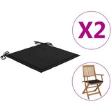  Jastuci za vrtne stolice 2 kom crni 40 x 40 x 3 cm od tkanine | shoptok.hr