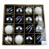  Novogodisnji ukras kugla 6cm plavo-sivo-bela 16pcs jc23sp-518 ( 42/71600 ) | ePonuda.com
