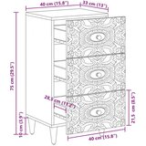  Kreveta s ladicama Bijelo 40 x 33 5 x 75 cm Čvrsto drvo manga - Bijelo | shoptok.hr