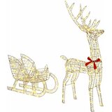  Reindeer vuče saonice Topla bijela 70 x 26 x 129 cm PET | Eponuda.com