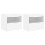  The Living Store Nočna omarica z LED lučkami 2 kosa bela 50x40x45 cm - Nočna Omarica, (21503114) | Shoptok.si