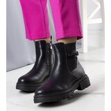 D/CEO Black wedge heeled boots Etylioo