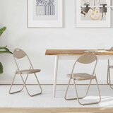  Zložljiva stolica 2 pcs Peščena 48 x 43,5 x 81 cm Umjetno usnje, (5000296624) | Shoptok.si